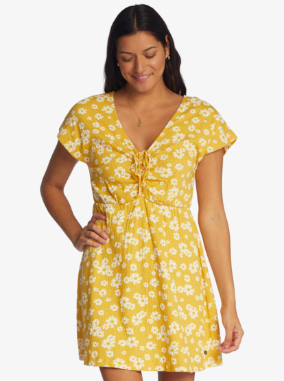 0 Simple Thoughts Knit Mini Dress Yellow ARJKD03266 Roxy