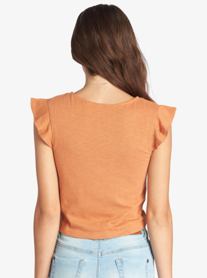 2 Flirty Vibe V-Neck Top Brown ARJKT03312 Roxy