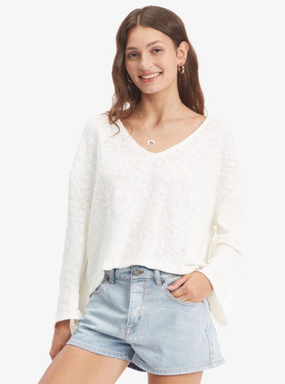 0 Board Walk V-Neck Top White ARJKT03359 Roxy