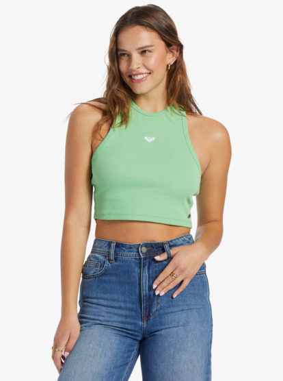 0 Bright Boardwalk High Knit Tank Green ARJKT03407 Roxy