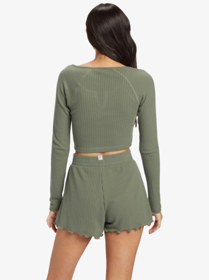5 Cropped Waffle - Long Sleeve Top for Women Vert ARJKT03421 Roxy