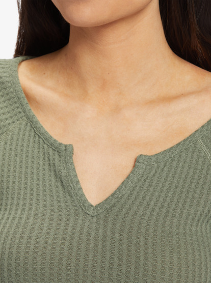 2 Cropped Waffle - Long Sleeve Top for Women Vert ARJKT03421 Roxy