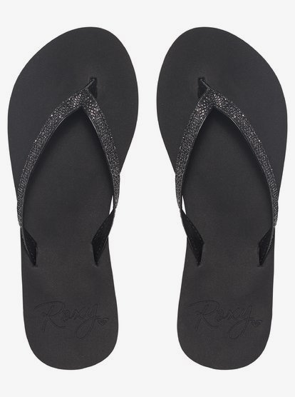 roxy silver flip flops