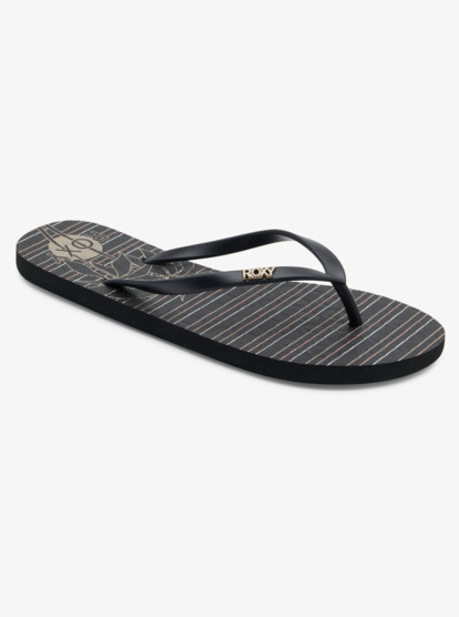 0 Viva Stamp Flip-Flops Black ARJL100683 Roxy