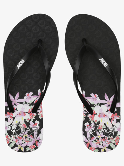 3 Viva Stamp Flip-Flops Black ARJL100683 Roxy