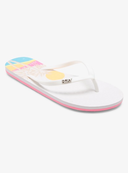 0 Viva Stamp Flip-Flops White ARJL100683 Roxy
