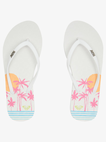 3 Viva Stamp Flip-Flops White ARJL100683 Roxy