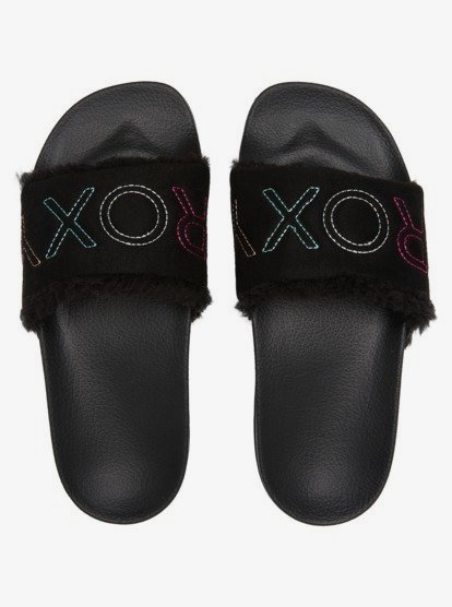 roxy black slides