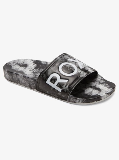 0 Slippy Printed Slide Sandals Black ARJL101011 Roxy