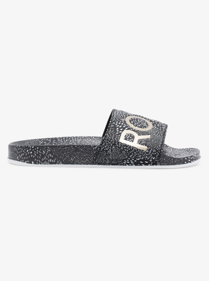 5 Slippy Printed Slide Sandals Black ARJL101011 Roxy