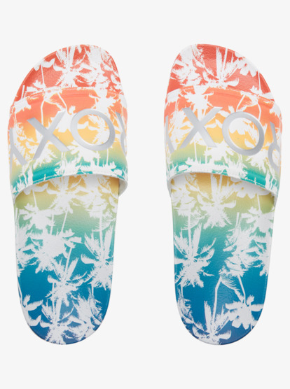 3 Slippy Printed Slide Sandals Multicolor ARJL101011 Roxy