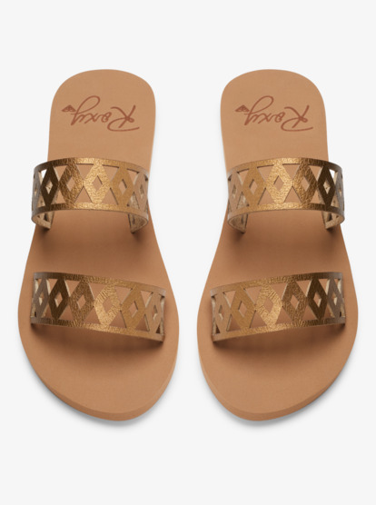 8 Womens Elora Faux Leather Sandals Brown ARJL101032 Roxy