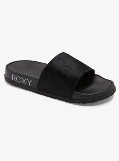 4 Womens Slippy Animal Sandals Black ARJL101040 Roxy