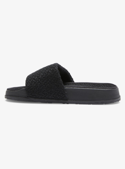 5 Womens Slippy Boucle Slider Sandals Black ARJL101094 Roxy
