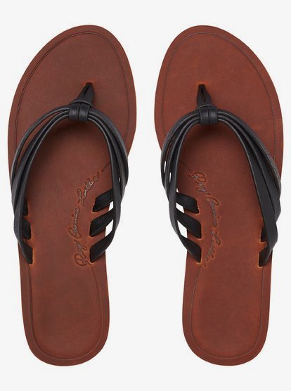 roxy black leather flip flops