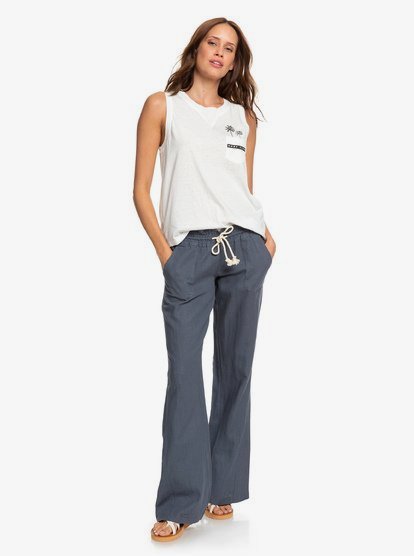 roxy oceanside flared linen pants