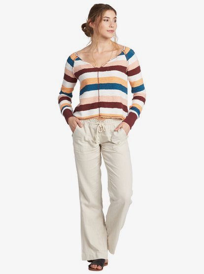 4 Oceanside Flared Pants Grey ARJNP03006 Roxy