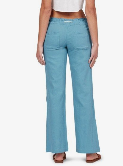 blue and white flare pants