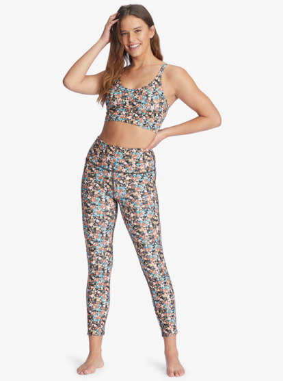 4 Kaileo High Waisted Ankle Length Workout Leggings Black ARJNP03235 Roxy