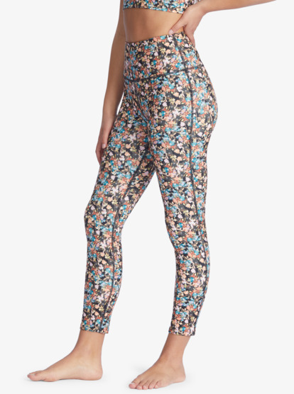 7 Kaileo High Waisted Ankle Length Workout Leggings Black ARJNP03235 Roxy