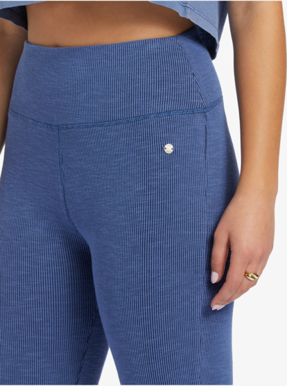 2 Zuma Knit High Waist Knit Flare Pants Blue ARJNP03265 Roxy