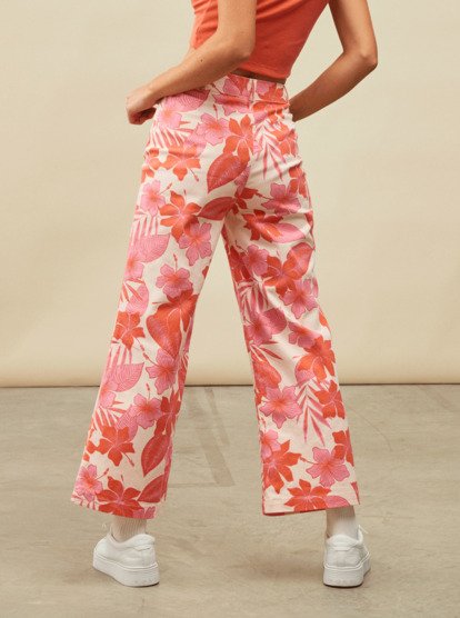 5 Womens Coastal Cruiser Wide Leg Trousers Orange ARJNP03272 Roxy