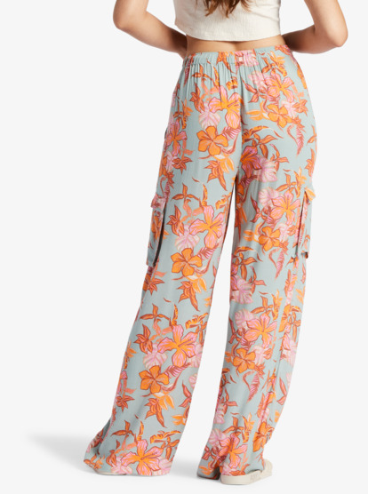 11 Precious Cargo - Pantalon cargo à taille haute Bleu ARJNP03274 Roxy