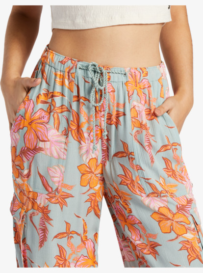 12 Precious Cargo - Pantalon cargo à taille haute Bleu ARJNP03274 Roxy
