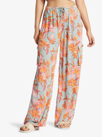 8 Precious Cargo - Pantalon cargo à taille haute Bleu ARJNP03274 Roxy
