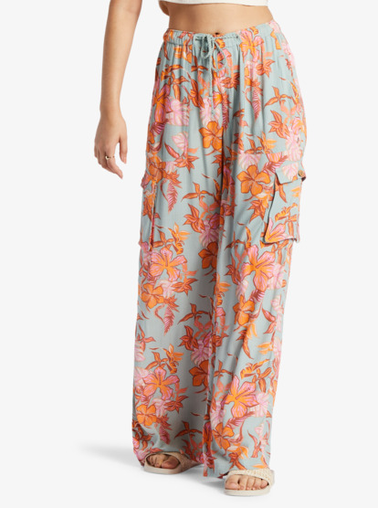 10 Precious Cargo - Pantalon cargo à taille haute Bleu ARJNP03274 Roxy