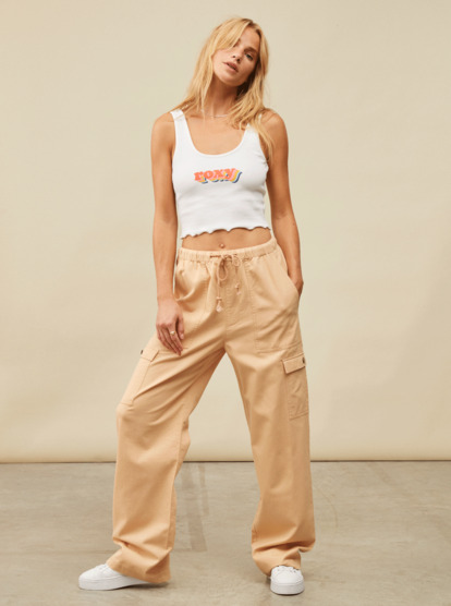 7 Precious Cargo High Waist Cargo Pants Brown ARJNP03275 Roxy