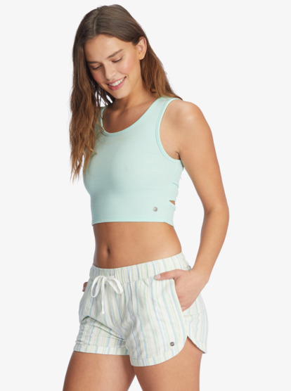 6 New Impossible Love Elasticized Shorts Green ARJNS03181 Roxy