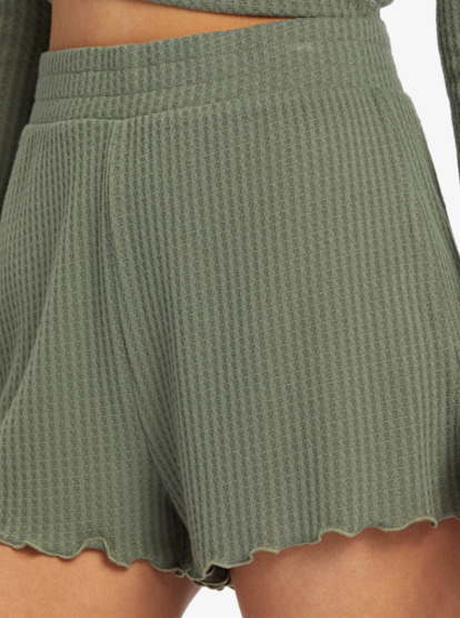 2 Twilight Mood - Thermal Waffle Shorts for Women Vert ARJNS03236 Roxy