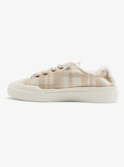 9 Roxy Rae Fur Slip-On Shoes Beige ARJS600536 Roxy