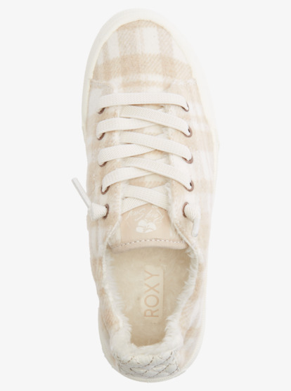 10 Roxy Rae Fur Slip-On Shoes Beige ARJS600536 Roxy