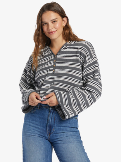 0 Side Swipe Poncho Hoodie Black ARJSW03288 Roxy