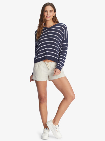 1 Sandy Bay Beach Stripe Poncho Hoodie  ARJSW03293 Roxy