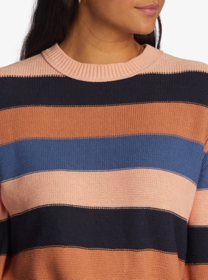 6 Loft Music Stripe Pullover Sweatshirt Blue ARJSW03296 Roxy