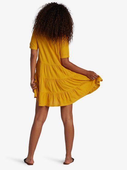3 Short And Sweet Short Sleeve Dress Yellow ARJWD03348 Roxy