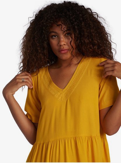 1 Short And Sweet Short Sleeve Dress Yellow ARJWD03348 Roxy