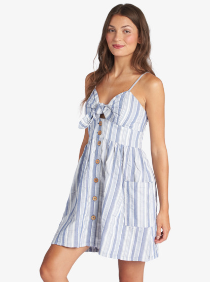 3 Under The Cali Sun Stripe Strappy Dress Blue ARJWD03456 Roxy