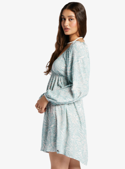 10 Womens Sweetest Shores Puff Sleeve Dress Blue ARJWD03527 Roxy