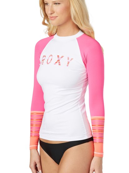 Roxy women's stripe long sleeve 2024 rash guard