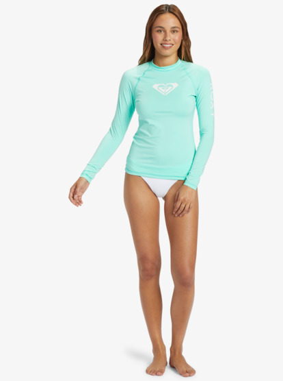 4 Whole Hearted Long Sleeve UPF 50 Rashguard Green ARJWR03206 Roxy