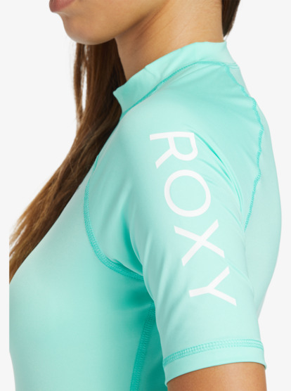3 Whole Hearted Short Sleeve UPF 50 Rashguard Green ARJWR03207 Roxy