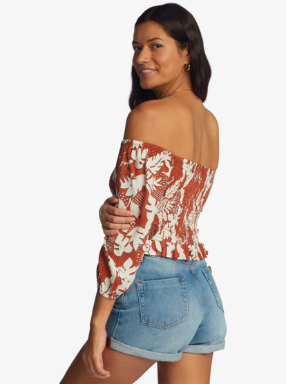 2 Like The Sun Off The Shoulder Top Brown ARJWT03309 Roxy