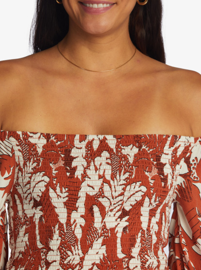 3 Like The Sun Off The Shoulder Top Brown ARJWT03309 Roxy