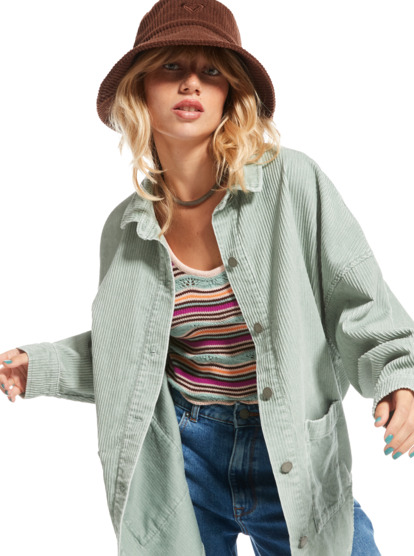 8 Kick Back Washed - Corduroy Long Sleeve Shirt for Women Blue ARJWT03322 Roxy
