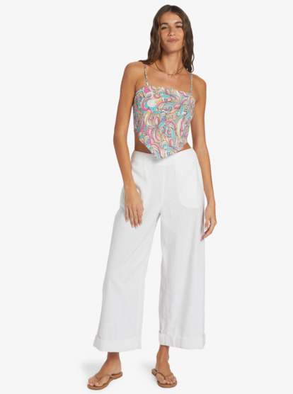 3 Iconic Place Strappy Crop Top Pink ARJWT03326 Roxy