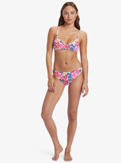 4 Printed Beach Classics Athletic Triangle Bikini Top Pink ARJX303613 Roxy